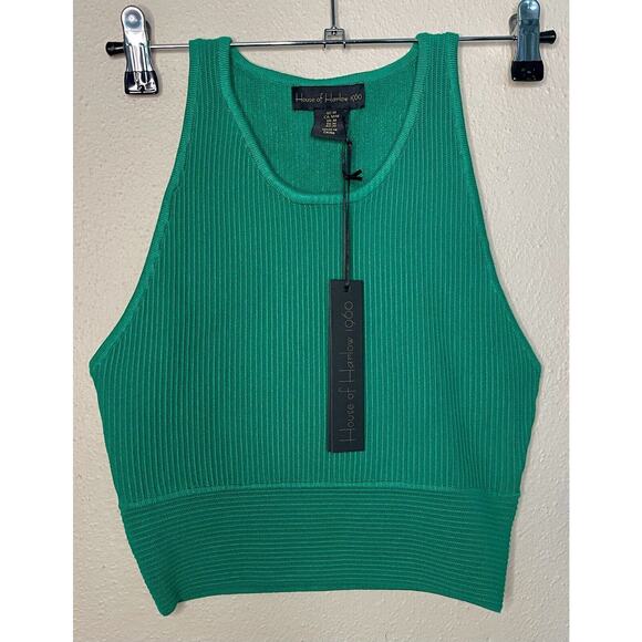 NWT House Of Harlow 1960 | Emerald Green Ribbed Cut Out 2pc Set | Size: Medium - Picture 2 of 7